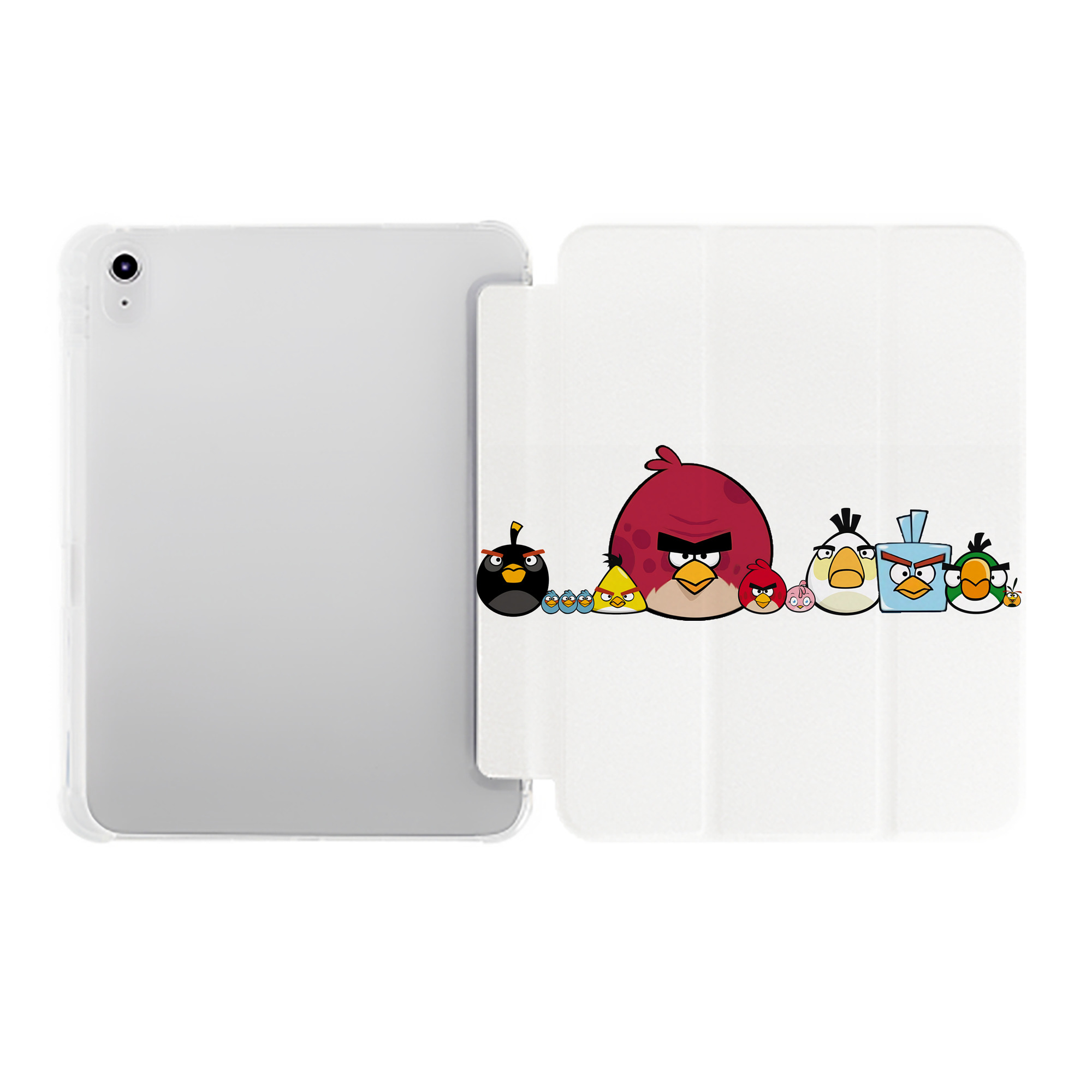 （画像用） Angry Birds アングリーバード IPad ケース ペン収納付き 三つ折りスタンド PUレザー×シリコン 対応機種9.5/10.5/10.9インチ